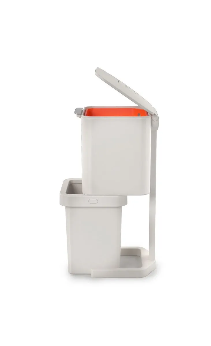 Joseph Joseph Totem Pop Prullenbak 40L - 2 Vakken - Zilver