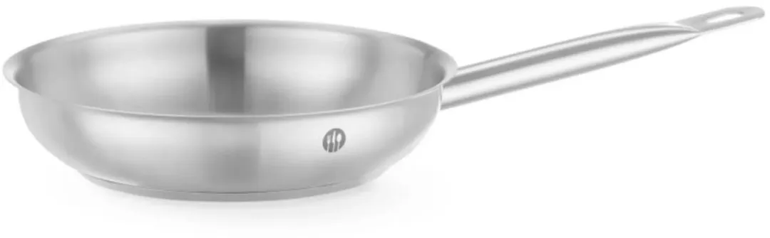 HENDI Koekenpan - aluminium en roestvast staal 18/0 - sandwichbodem, voor bakken en braden, inductiegeschikt - 20 cm x 4,5 cm - zilver - alle warmtebronnen