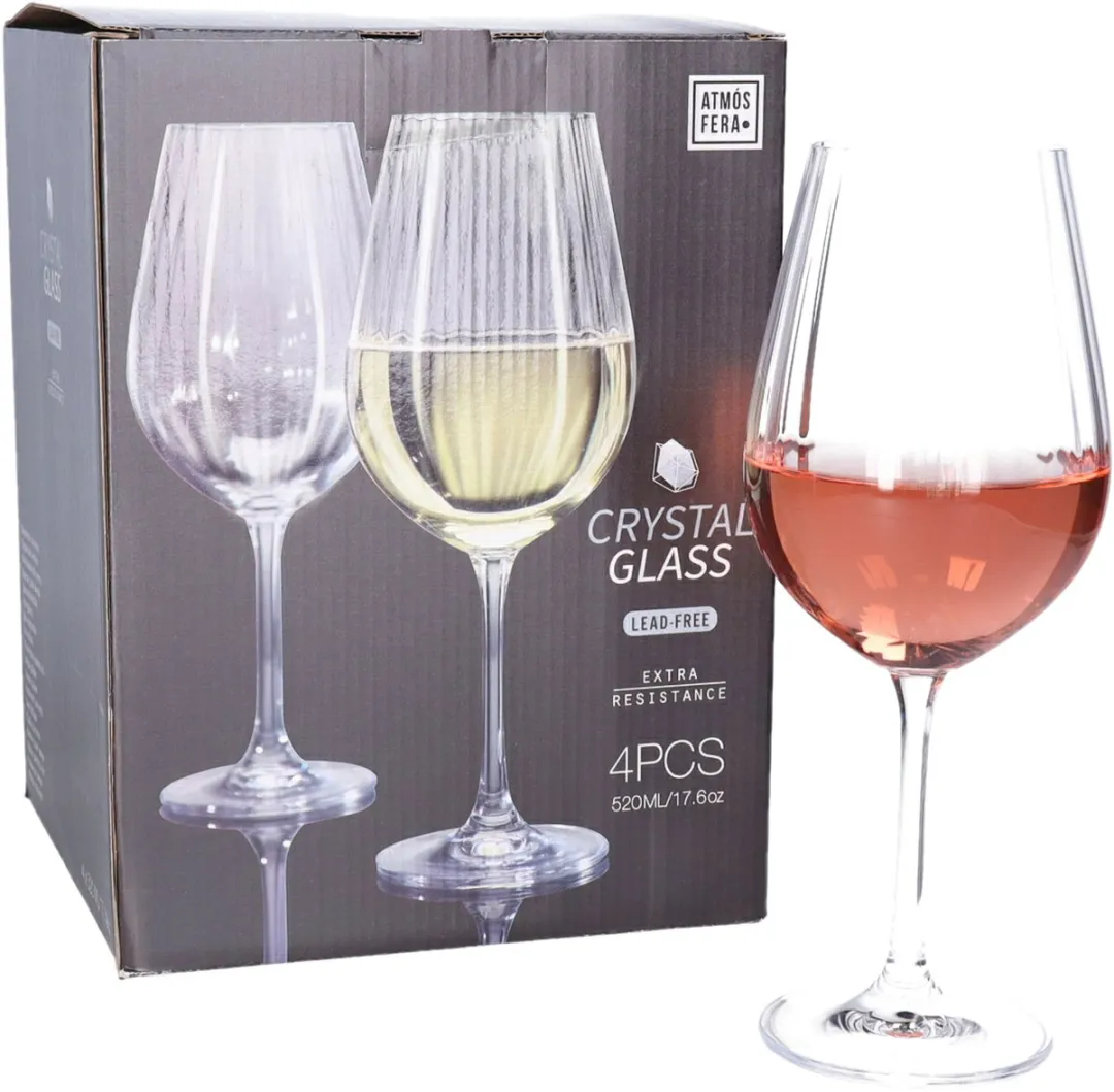 Excellent Houseware Witte Wijnglazen 520ml - 4 Stuks