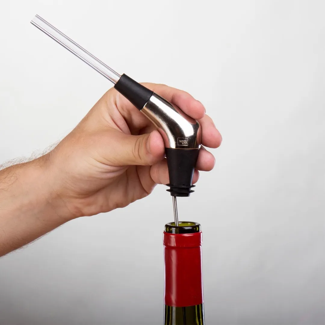 VacuVin Slow Wine Pourer Wijnschenker - Zilver