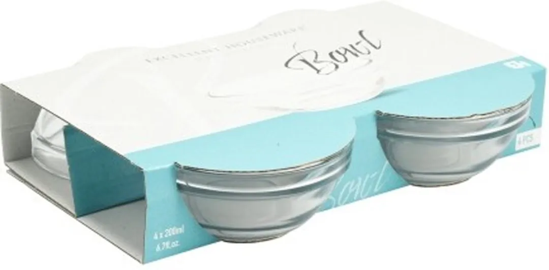 Excellent Houseware Kommetjes 200ml - 8 Stuks - Glas - Streep Relief