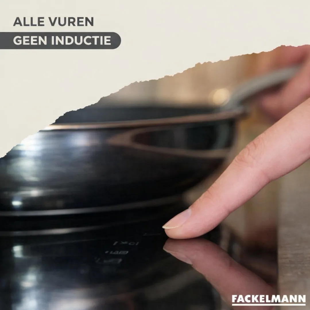 Fackelmann Geneva RVS Pannen & Kookpotten Set 24/28cm - 8-delig - Roestvrij staal/Zwart