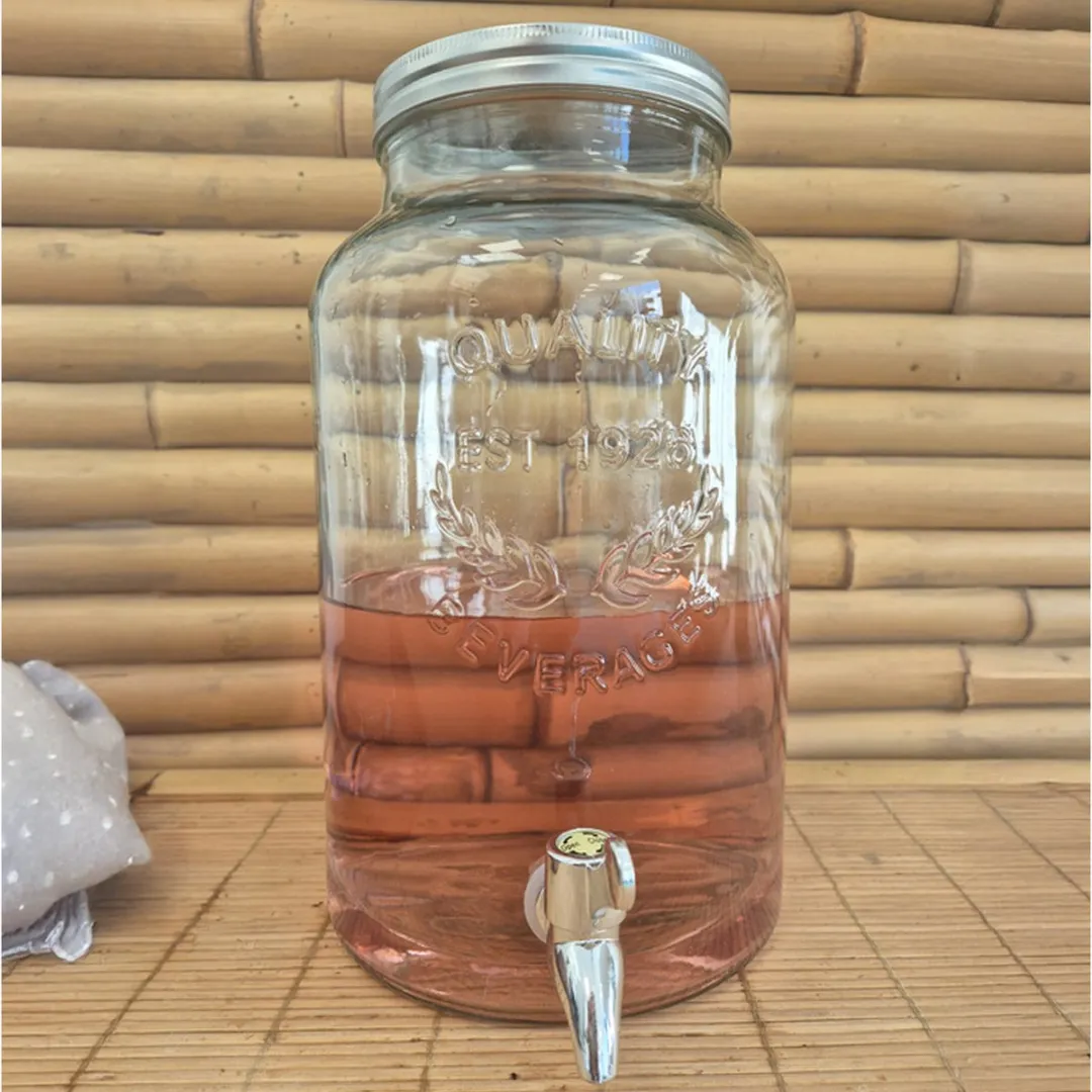 Excellent Houseware Hanoo Drankdispenser 5,5L - Glas - Zilver