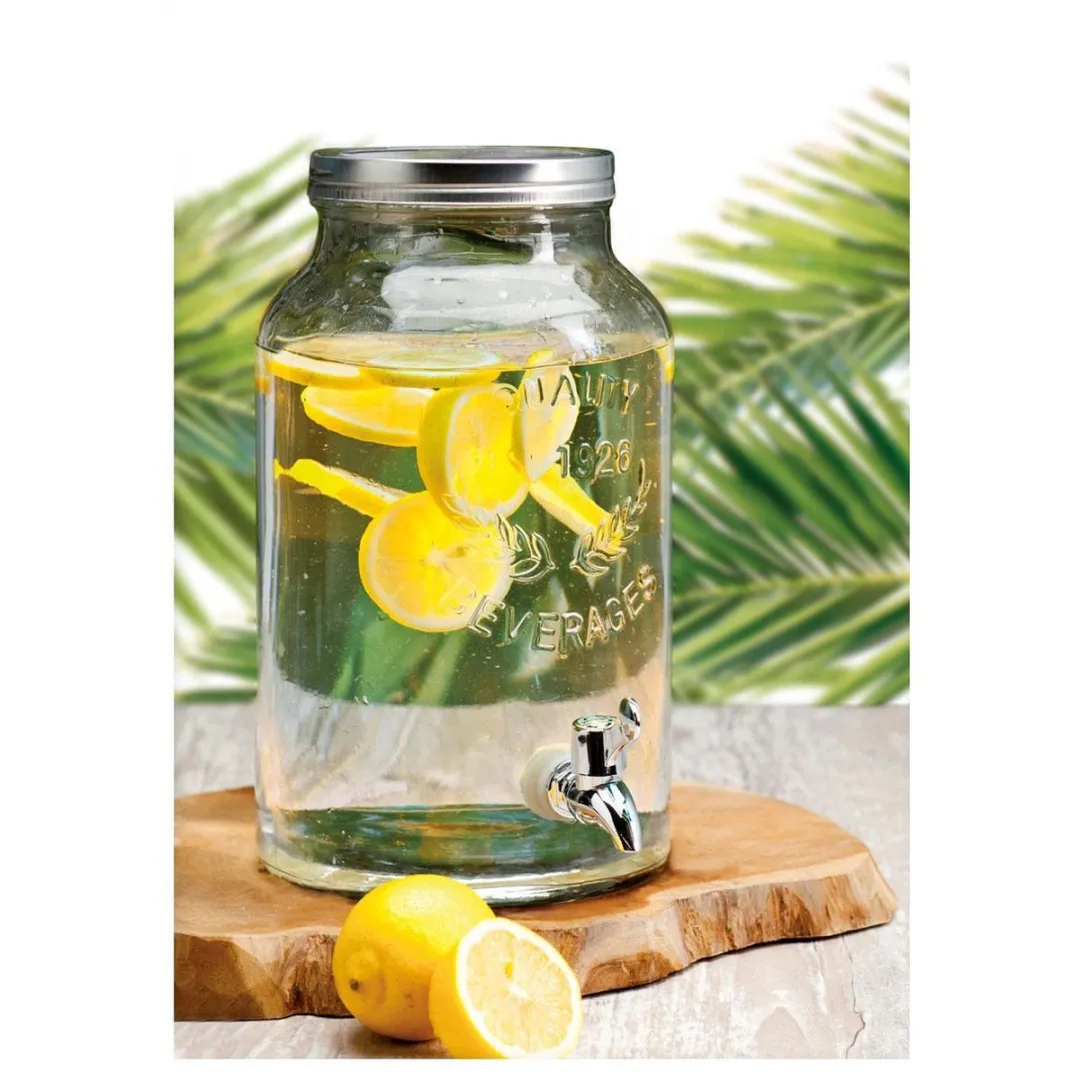 Excellent Houseware Hanoo Drankdispenser 5,5L - Glas - Zilver