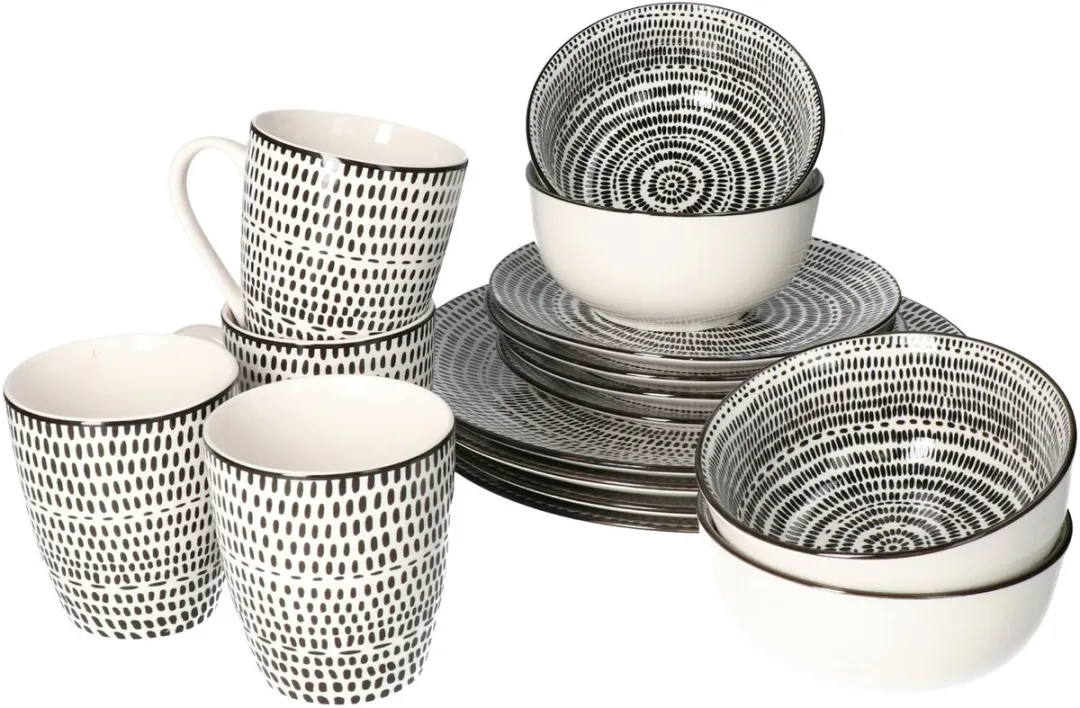 Excellent Houseware Dots Servies 32-delig - Wit