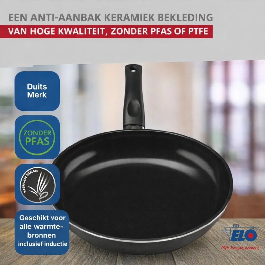 Fackelmann ELO 9723550 Keukenset 5-delig - 2 Bakpannen 20/24cm & 3 Kookpotten 12/16/20cm - Roestvrij staal