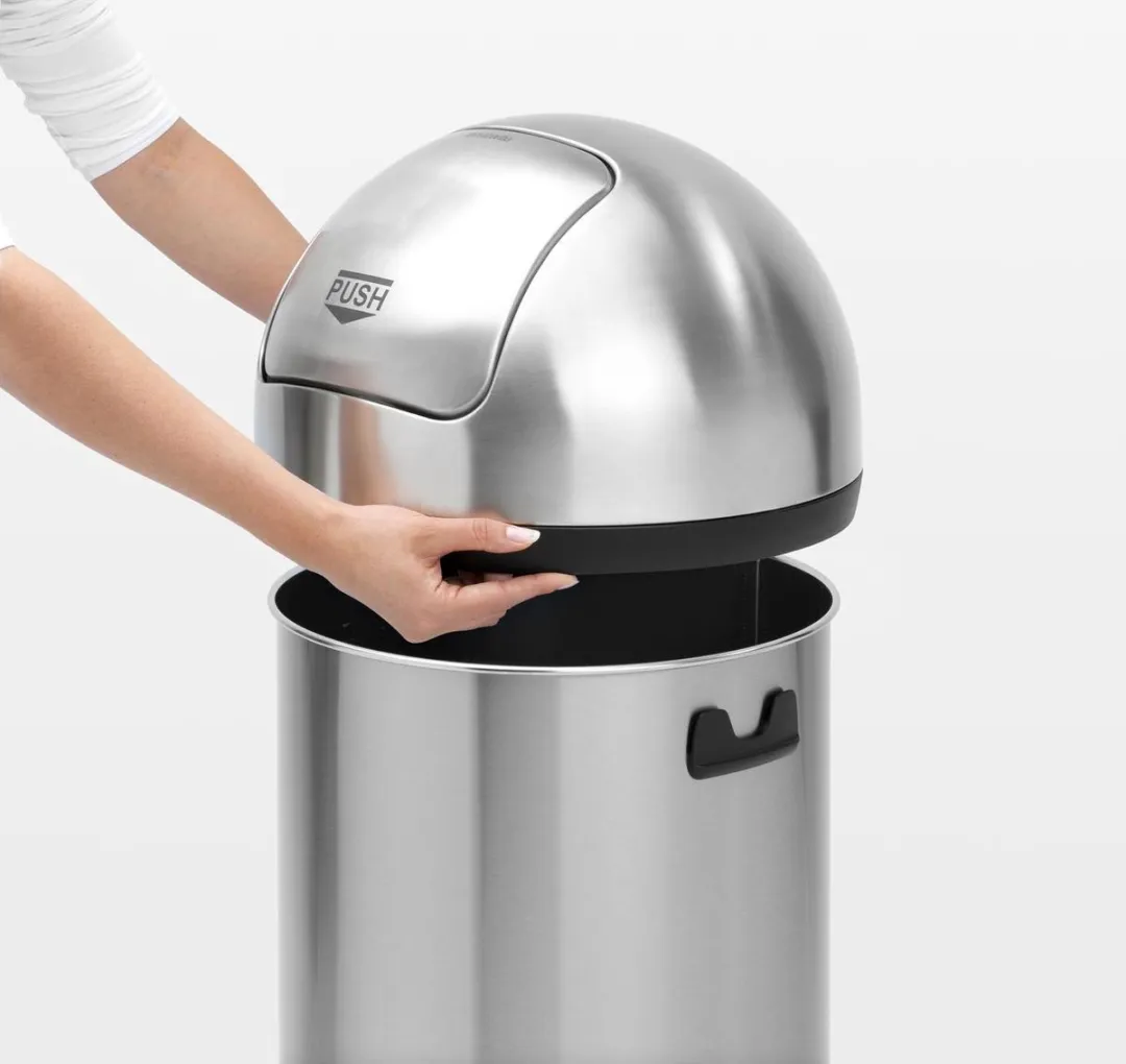 Brabantia Push Bin Prullenbak 60L - Matt Steel