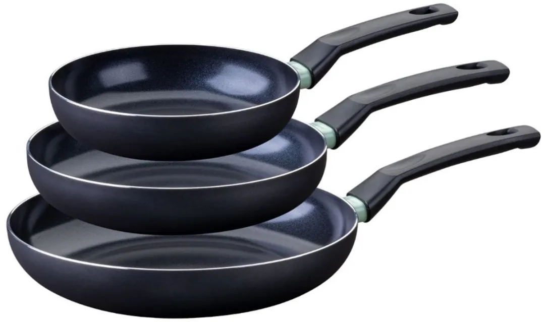 Fackelmann 9429550 Anti-Aanbakpan Set - 2 Stuks - 20/24/28cm - Zwart & Groen