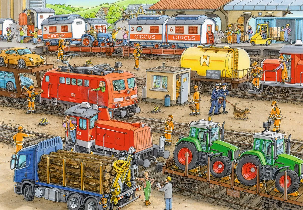 Ravensburger Drukte op het Station Puzzle - 24 Stuks - Multicolor - afbeelding 3 van 4