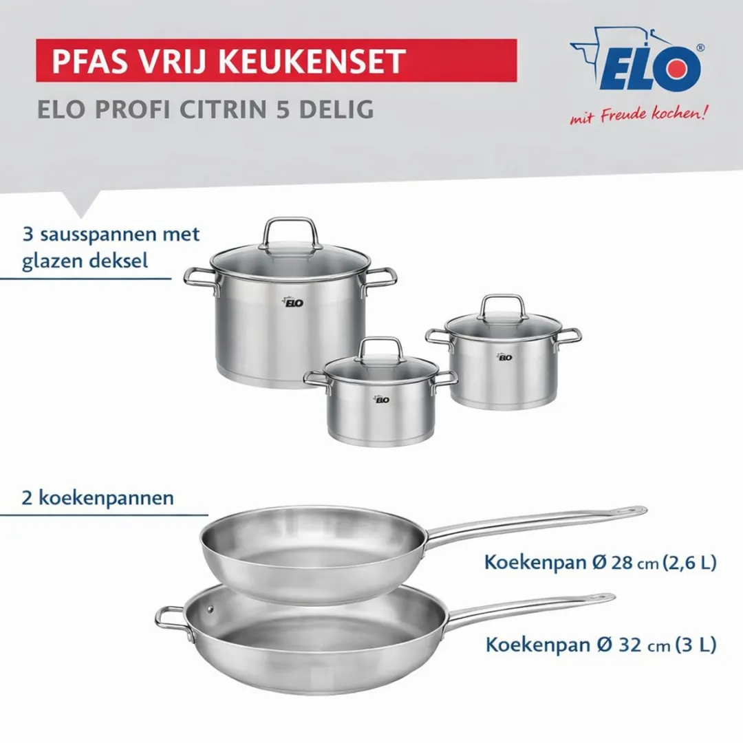 Fackelmann Elo Profi Keukengerei Set 5-delig - Roestvrij staal