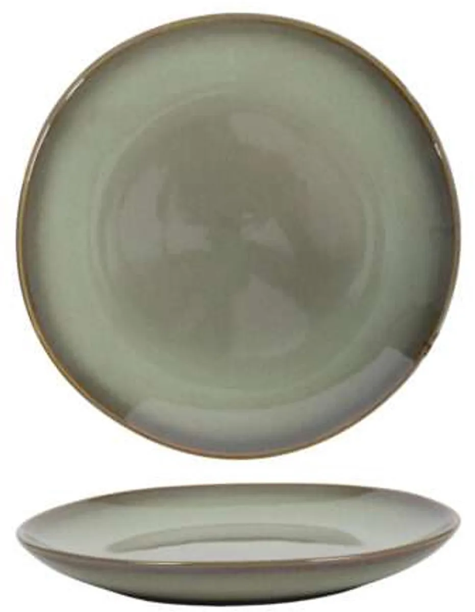 Cookinglife Ontbijtborden Sabi Groen – Set van 6 Aardewerk – Vaatwasser- & Magnetronbestendig, Authentieke Handgemaakte Uitstraling