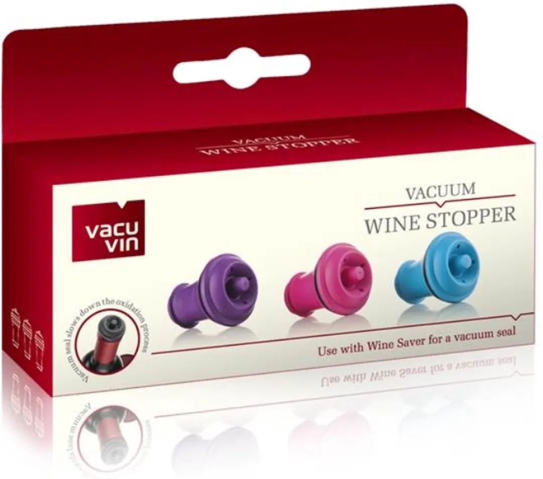 VacuVin Wine Stoppers Set 3-delig - Roze/Blauw/Paars