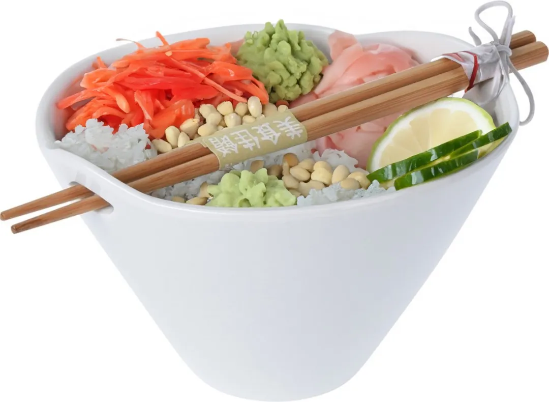 Excellent Houseware Ramen Bowl Set 4-delig - Porselein - 16cm - Wit