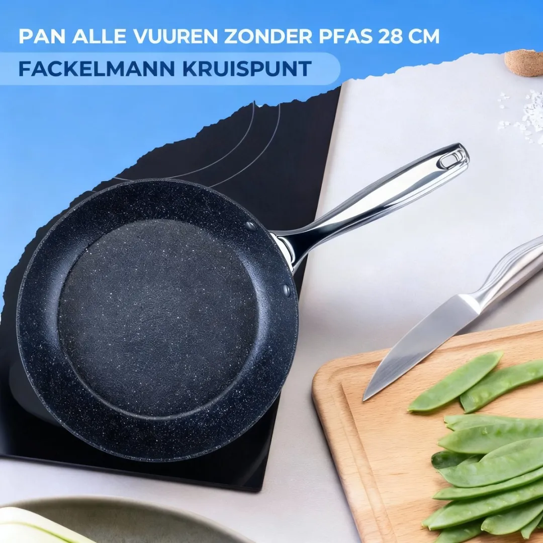 Fackelmann 683983 Pan 28cm - Zwart - Inductie/Gas