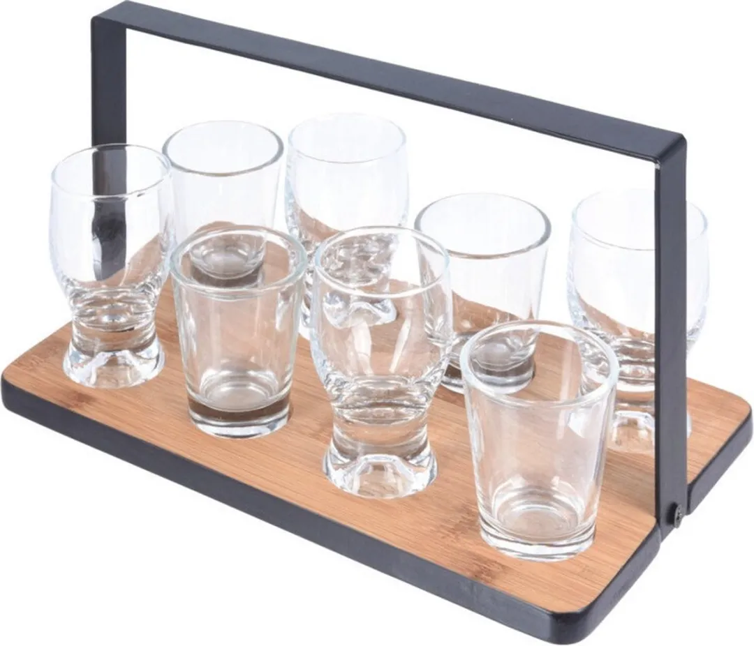 Excellent Houseware Shotglazen Serveerplank 9-delig