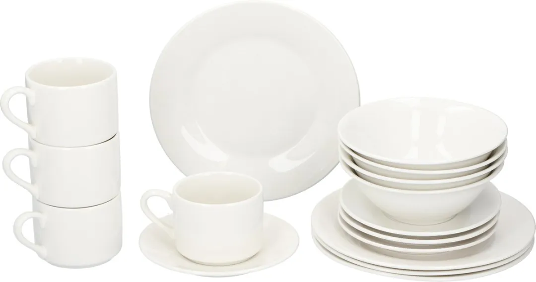 Alpina Serviesset 16-delig - 4 persoons - Aardewerk - Wit