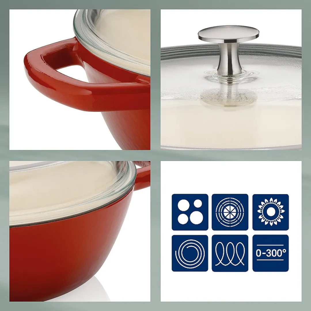 Kela Calido Stoofpan Gietijzer 28cm - 3.8L - Rood