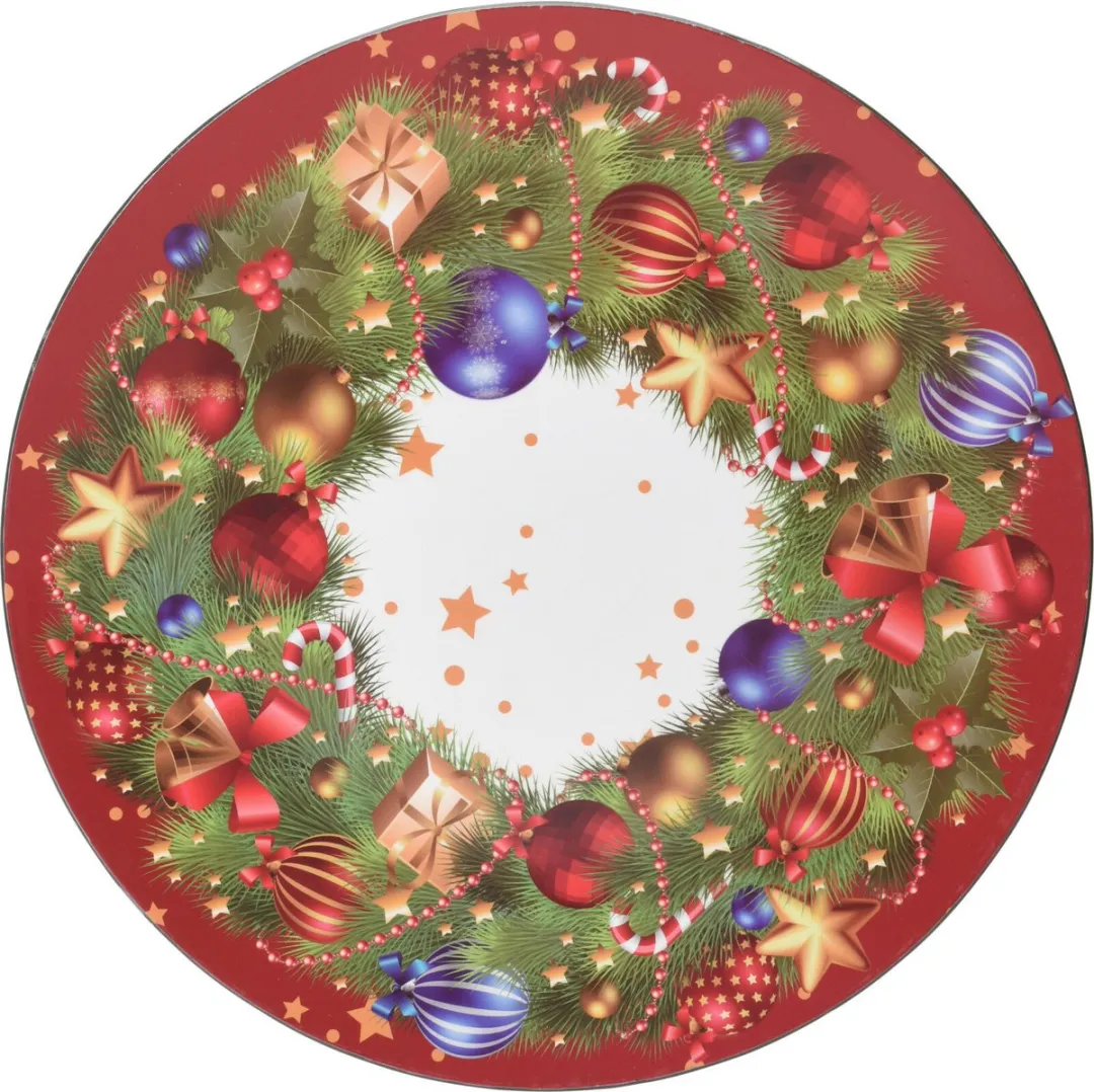 Excellent Houseware Kerstdiner Onderborden 33cm - 2 Stuks - Rood