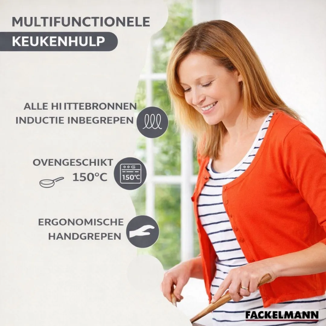 Fackelmann 9444350 Set Roestvrijstalen Koekenpannen