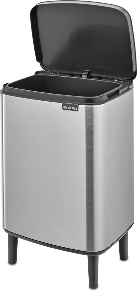 Brabantia Bo Hi Prullenbak 12L - Matt Steel Fingerprint Proof
