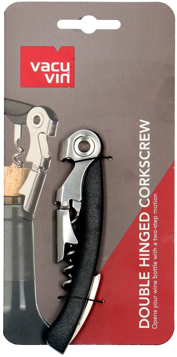 Vacu Vin Kurkentrekker | Dubbel scharnierend | Zwart
