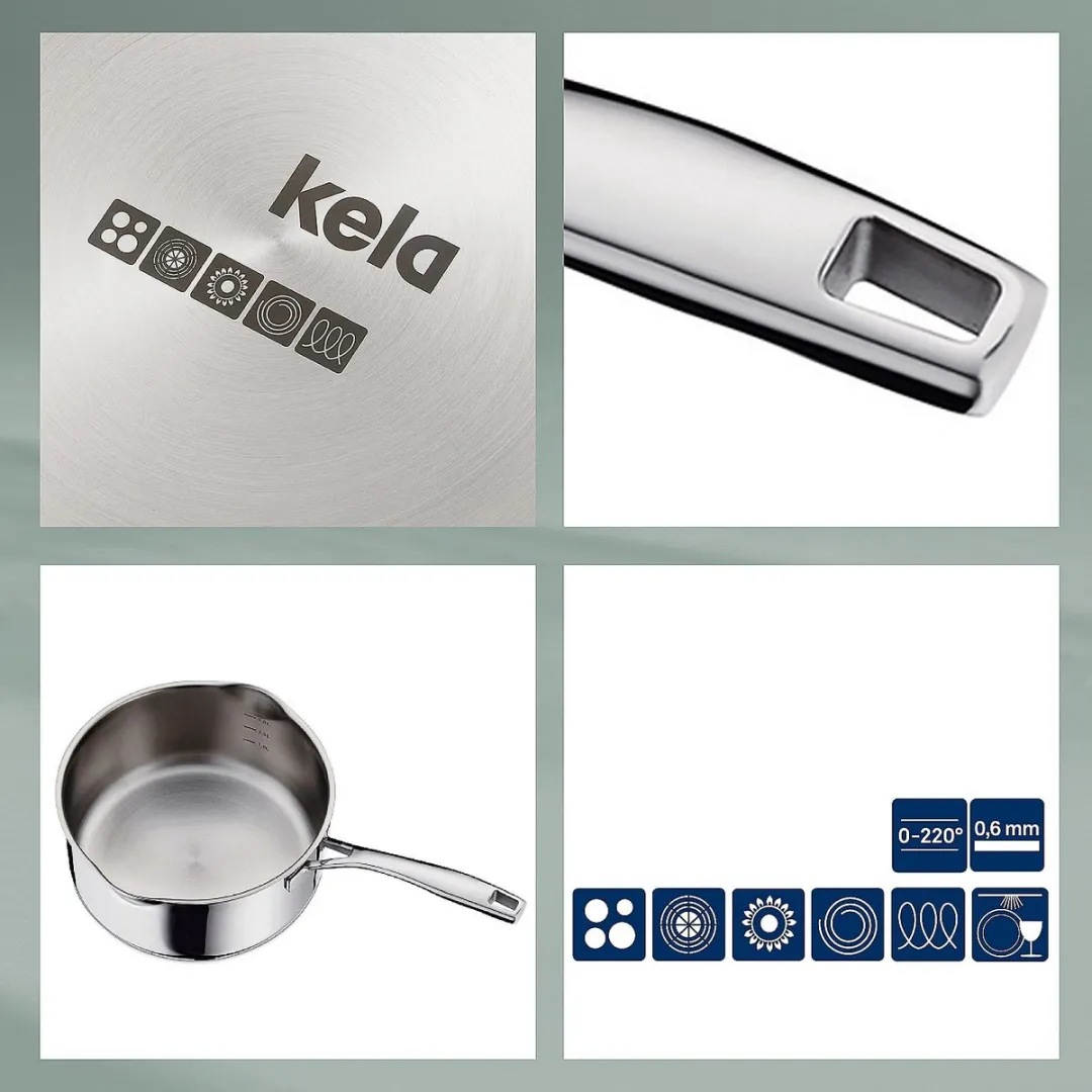 Kela Steelpannenset RVS 3-delig - 2.60L - Zilver