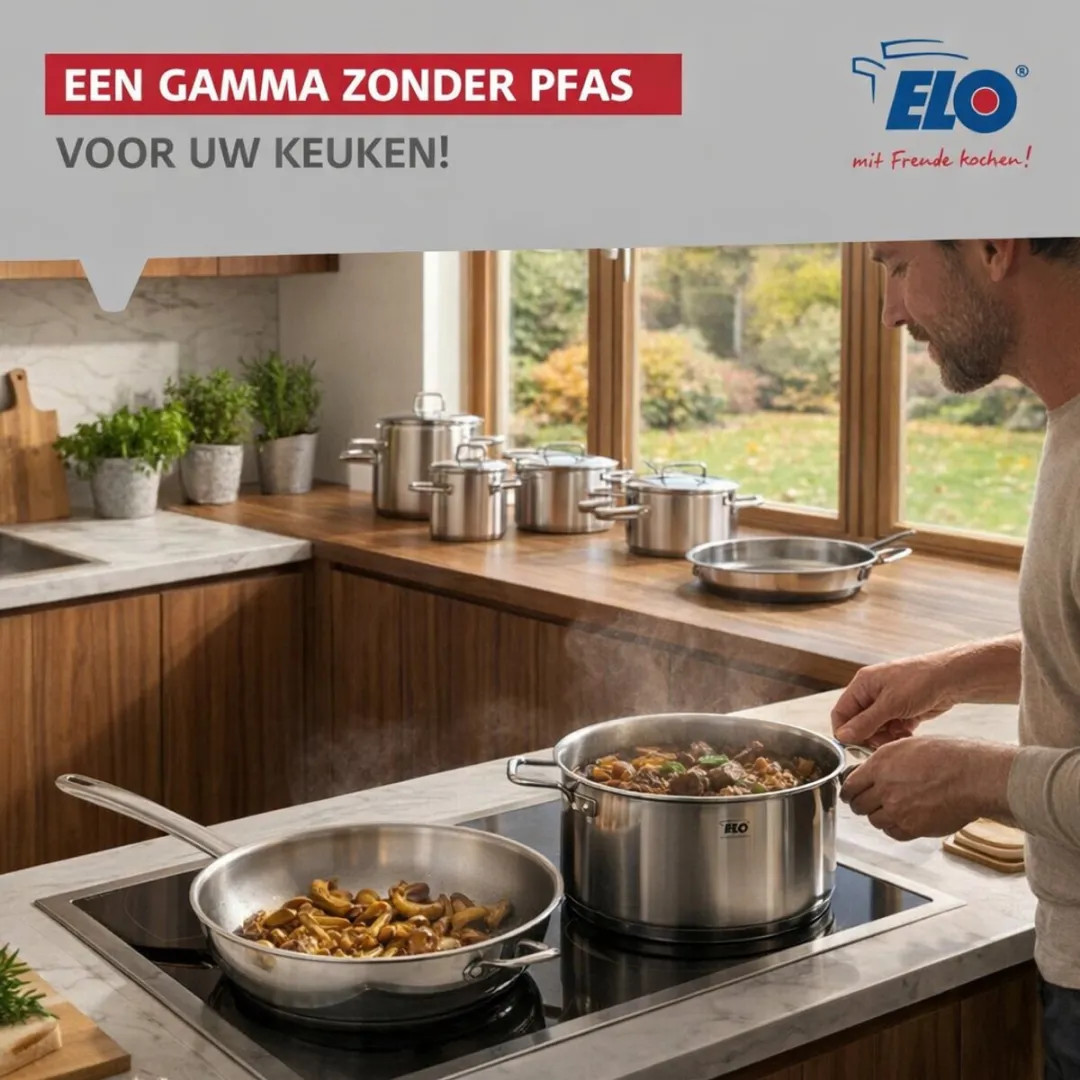 Fackelmann Elo Profi Keukengerei Set 5-delig - 24cm Koekenpan + 4 Potten 12-20cm - Roestvrij staal