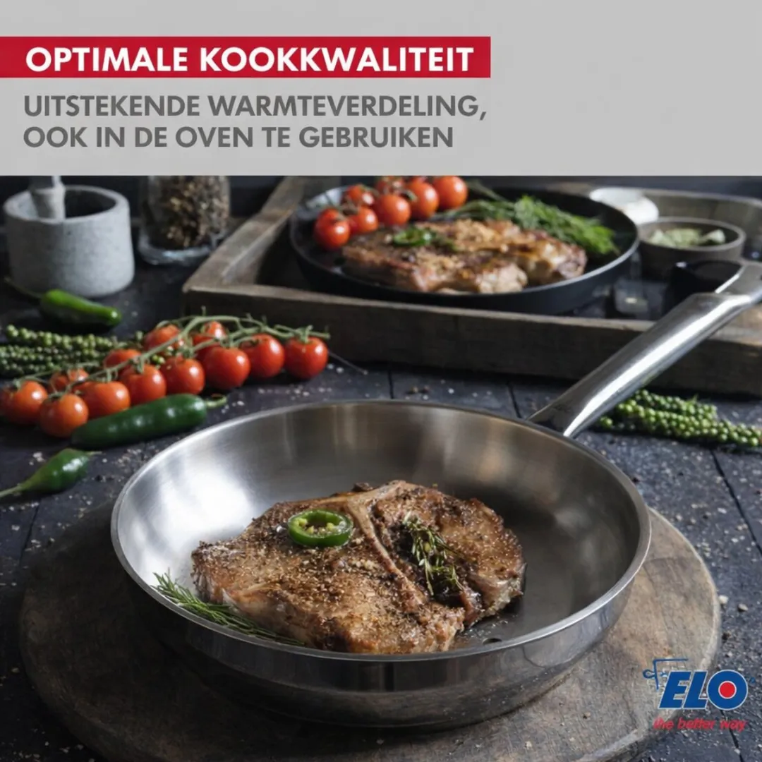 Fackelmann Elo Profi Keukengerei Set 5-delig - 24cm Koekenpan + 4 Potten 12-20cm - Roestvrij staal