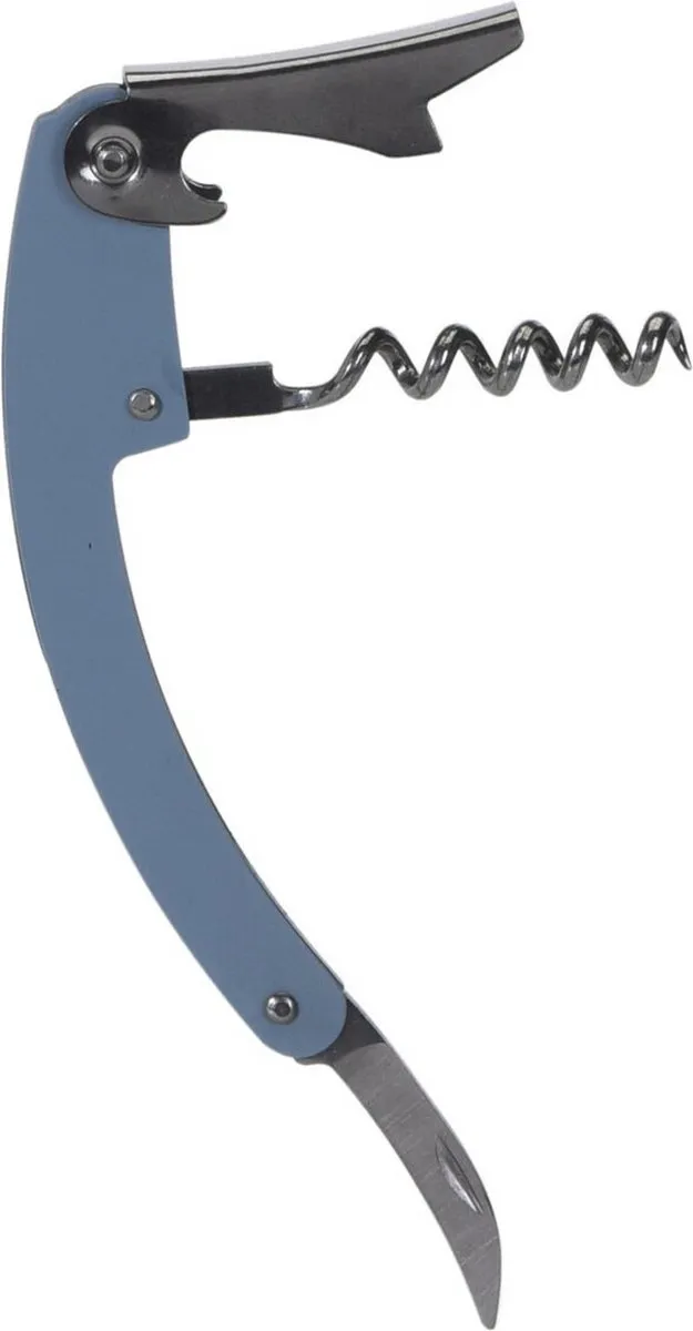 Excellent Houseware Flesopener/Kurkentrekker Kelnersmes - 2 Stuks - Blauw