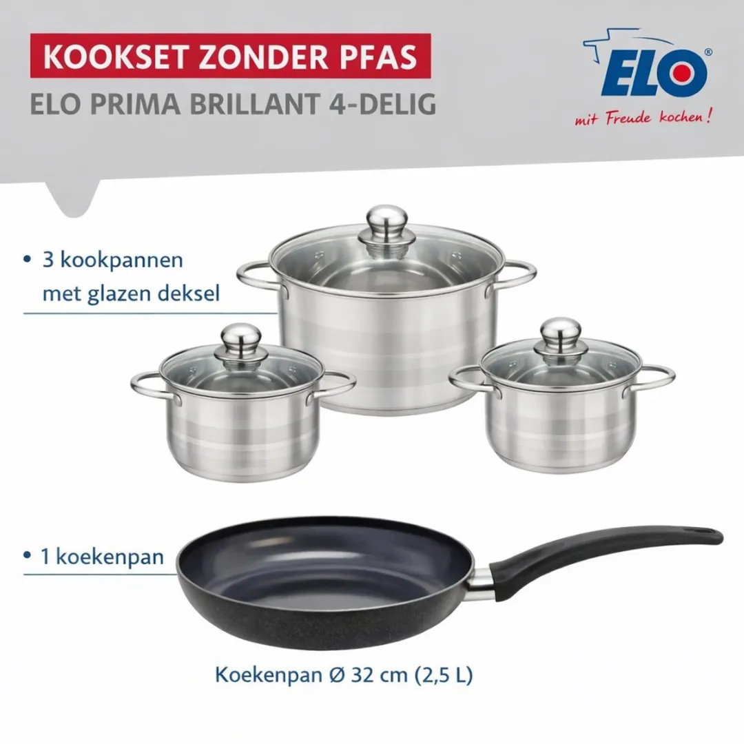 Fackelmann ELO 9720650 Keukengerei Set - 4-delig Roestvrij staal
