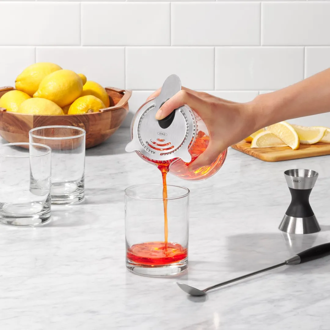 OXO Cocktailzeef SteeL - 8,8 cm - Grijs/Zwart