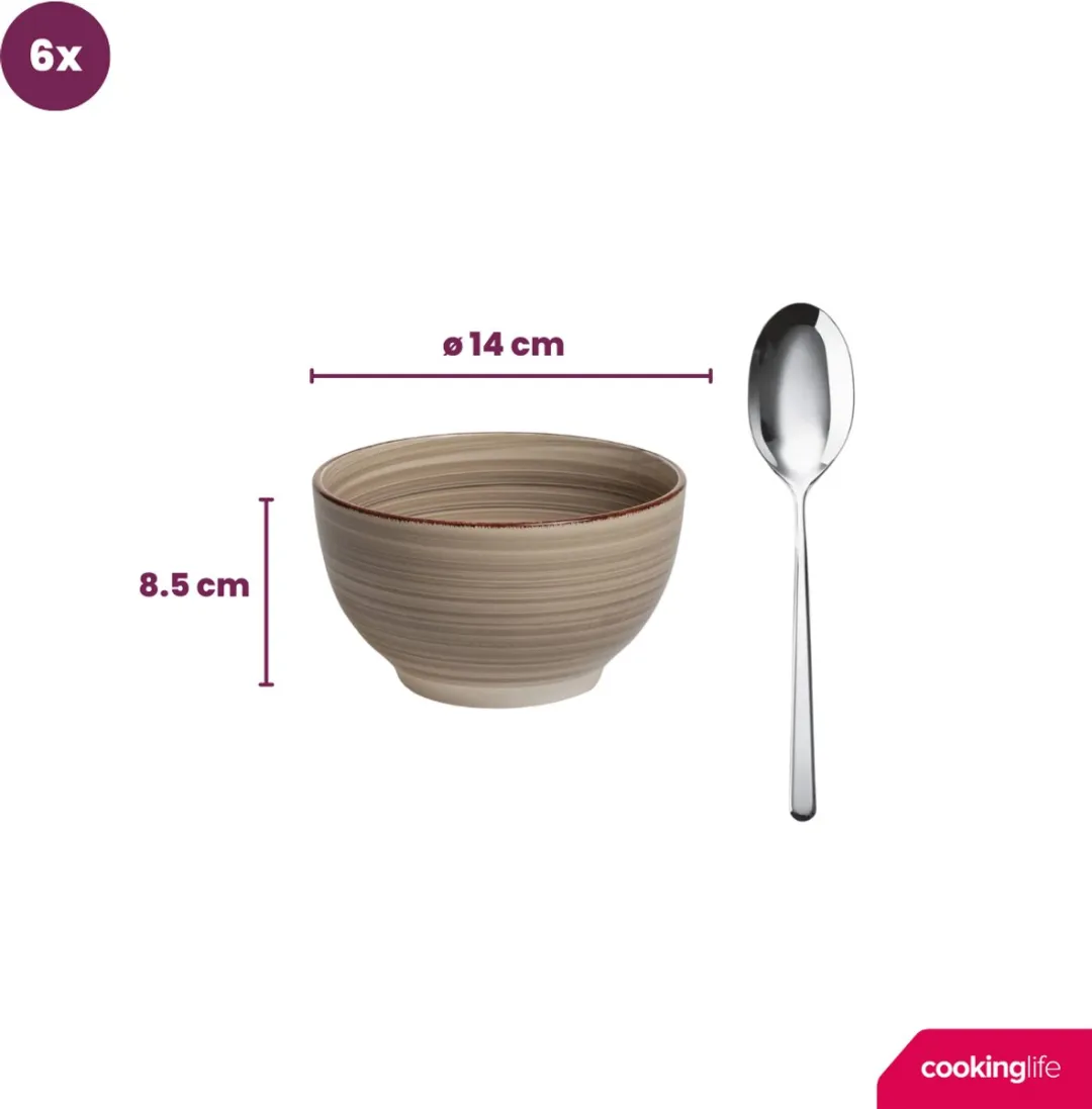 Cookinglife Kom Delice Set 6 Stuks ø14cm - Aardewerk