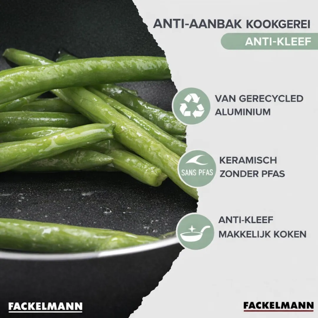 Fackelmann Brandao Roestvrijstalen Pannen Set 24/20/18/16cm - 4 Stuks - Zwart/Groen