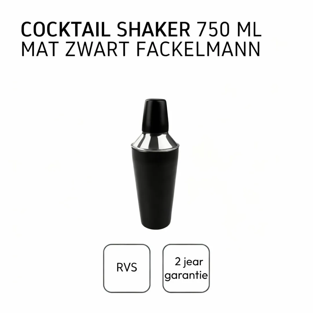 Fackelmann 49766 Cocktailshaker 750ml - Zwart