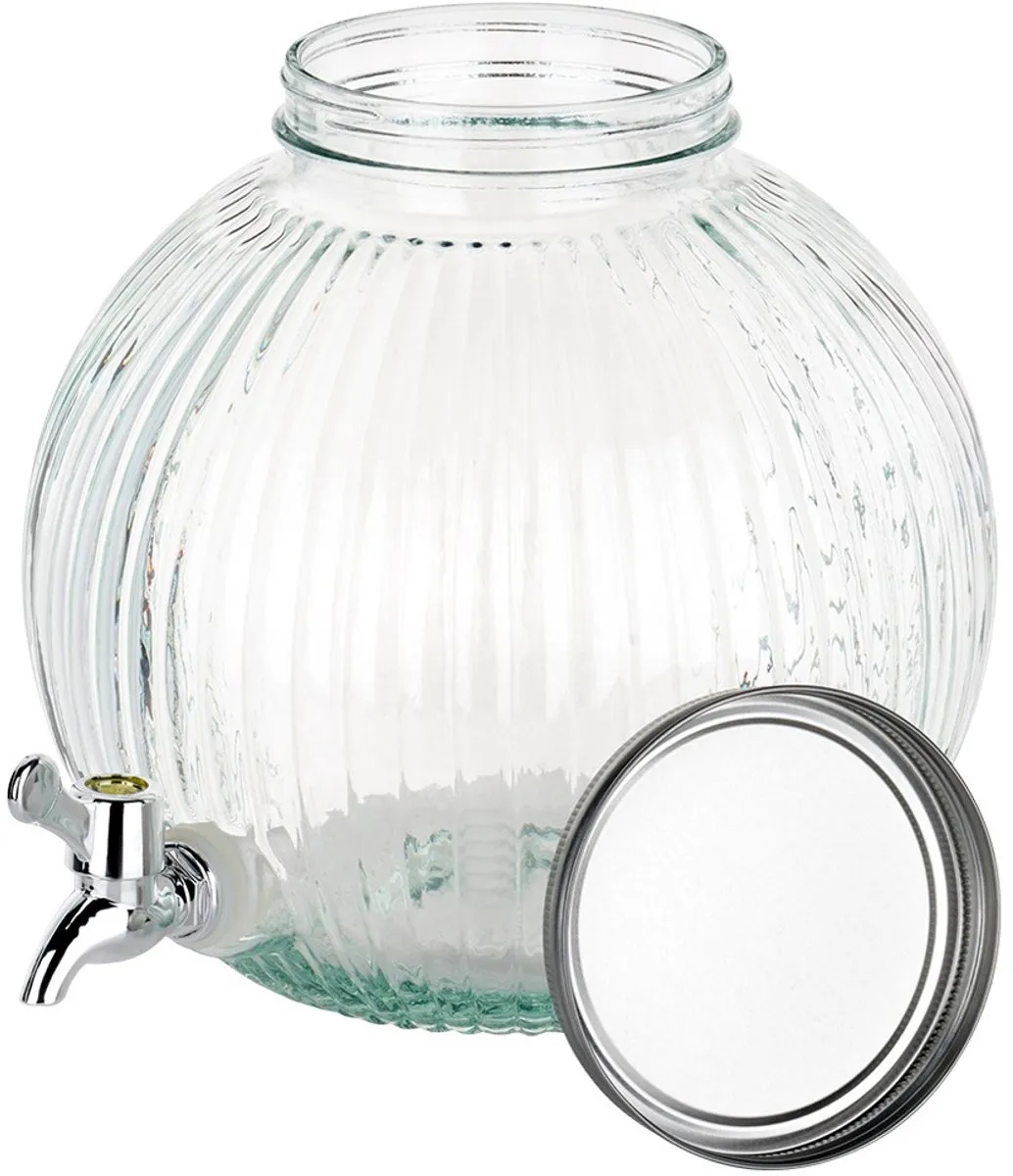 Excellent Houseware Drankdispenser 5.5L - Glas/Metalen Kraan - afbeelding 6 van 6