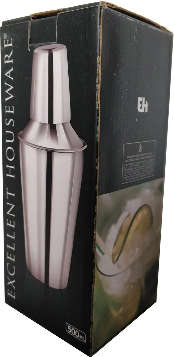 Excellent Houseware DS50905 Cocktailshaker 500ml - Zilver - afbeelding 6 van 6
