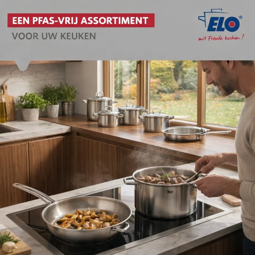 Fackelmann Elo Profi Keukenset 6-delig - 2 Bakpannen 24/28cm + 4 Steelpannen 12-20cm - Inductie - Roestvrij staal