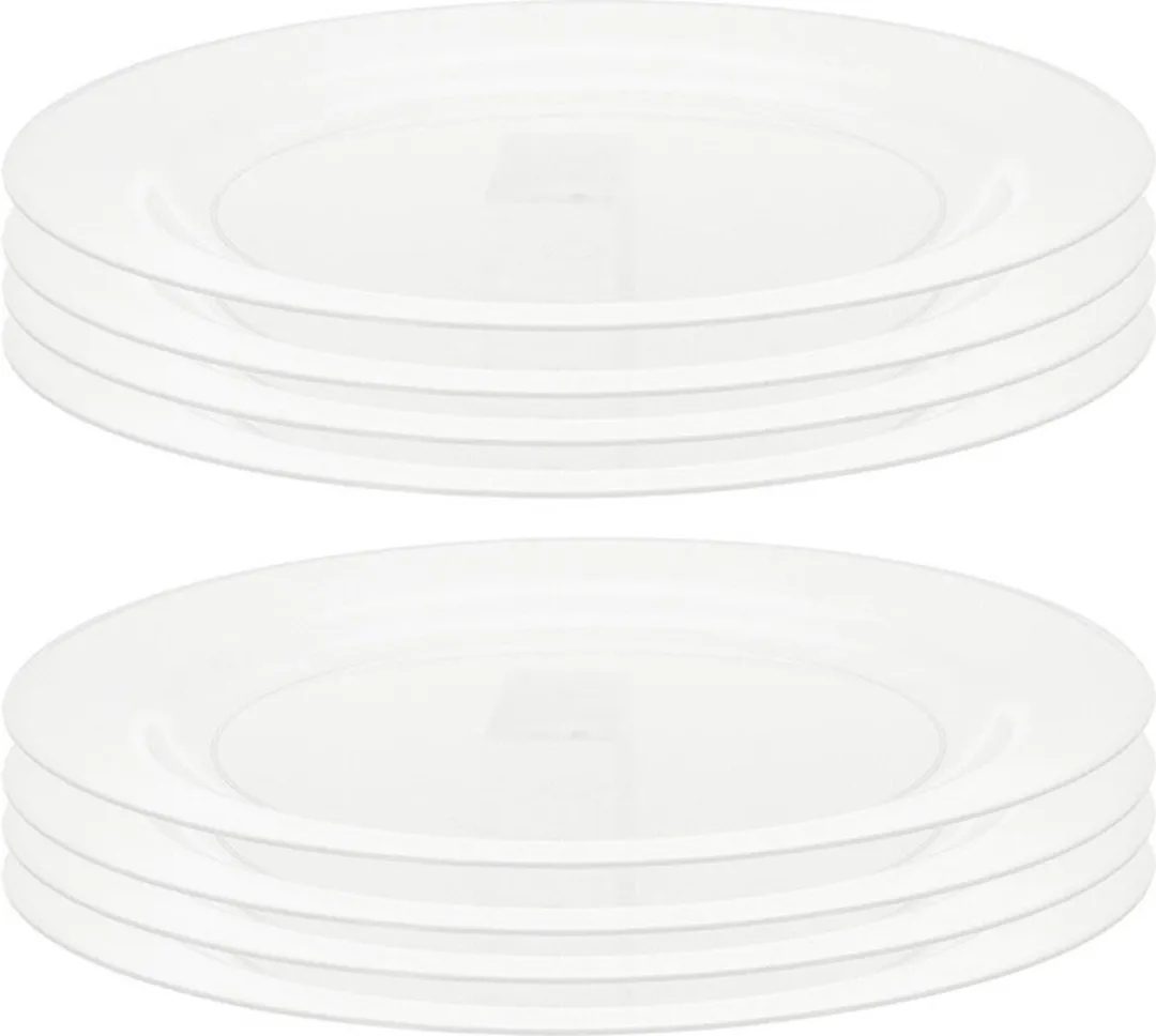 Excellent Houseware Campingbord Transparant 23cm - 8 Stuks