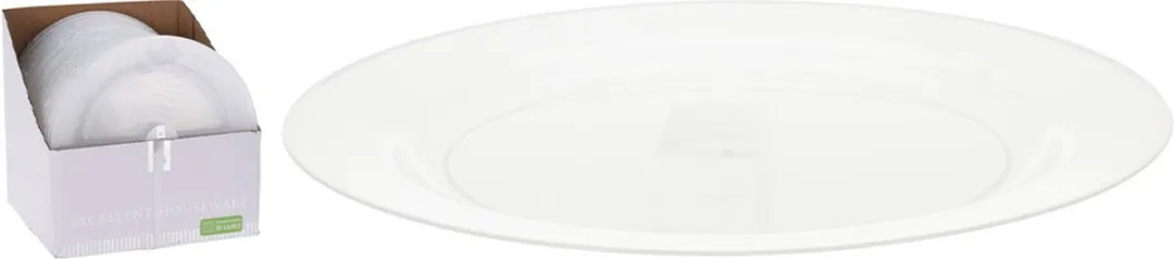 Excellent Houseware Campingbord Transparant 23cm - 8 Stuks