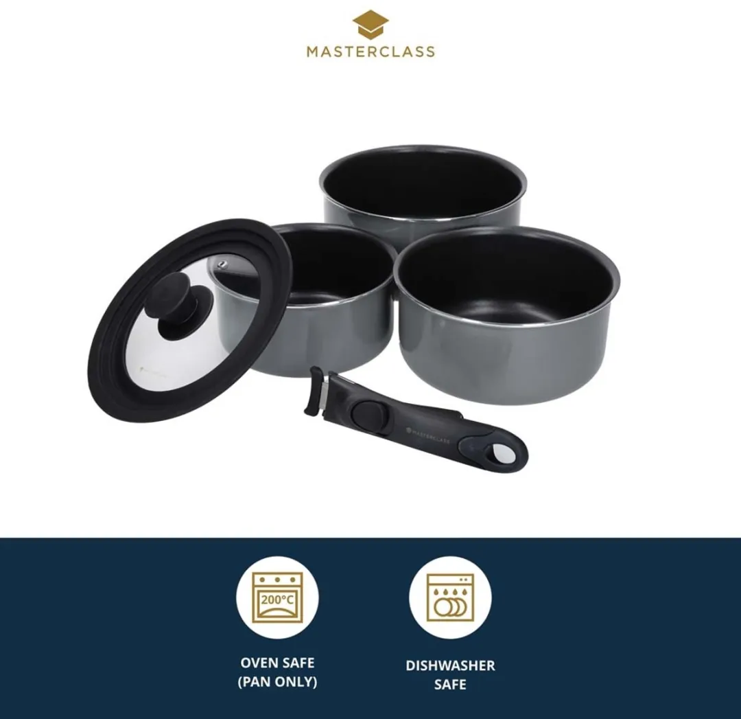 MasterClass Smart Space Pannen Set 5-delig - Inductie-veilig - Zilver