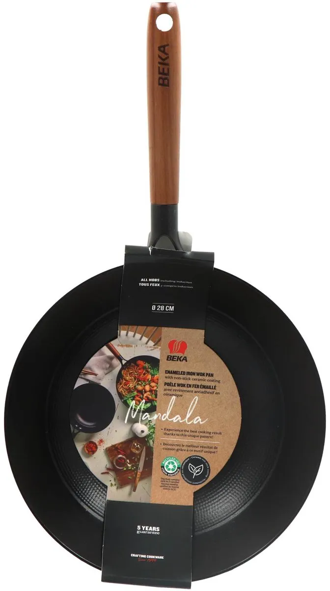 Beka Mandala Wok 28cm - PFAS-vrij - Inductie & alle warmtebronnen - Zwart