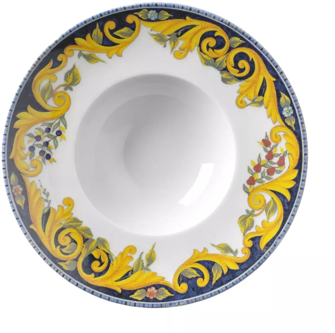 HENDI Pastabord Barokstijl Ø27,5cm - Porselein - Blauw/Goud/Wit