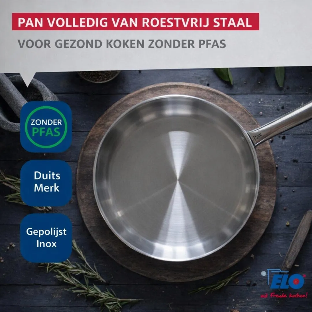 Fackelmann Elo Profi Keukengerei Set 6-delig - 2 Koekenpannen & 4 Potten - Roestvrij staal