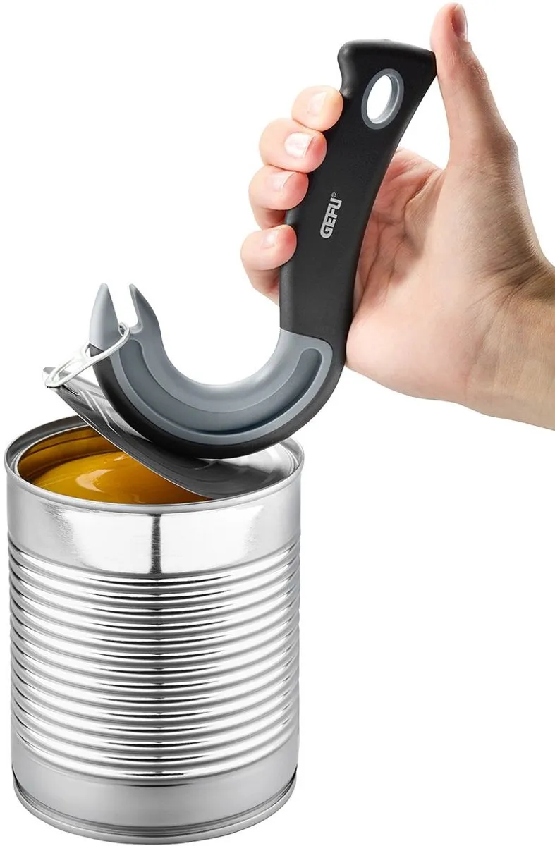 GEFU Ring Pull Blikopener - Haak - 15,5 x 9 cm - Zwart