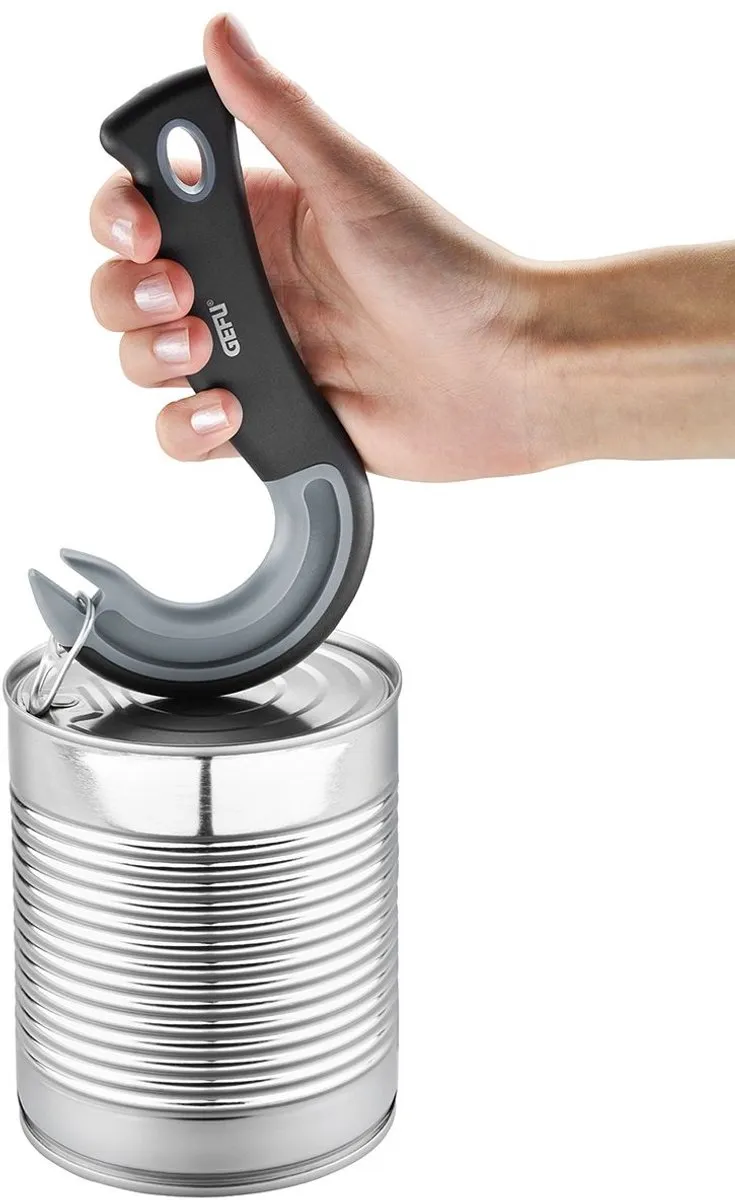 GEFU Ring Pull Blikopener - Haak - 15,5 x 9 cm - Zwart