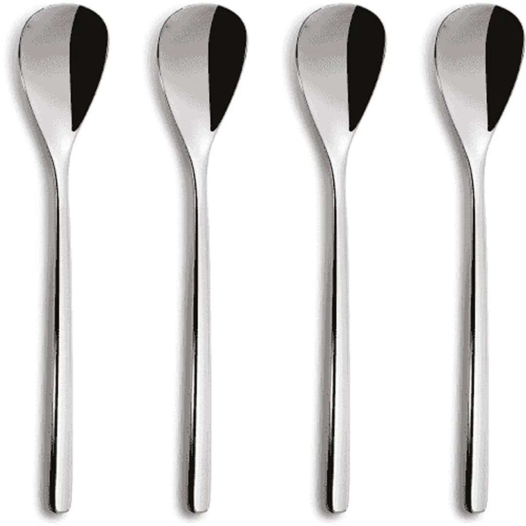 Alessi Cucchiani Da Caffè Koffielepels - 4 Stuks - Zilver