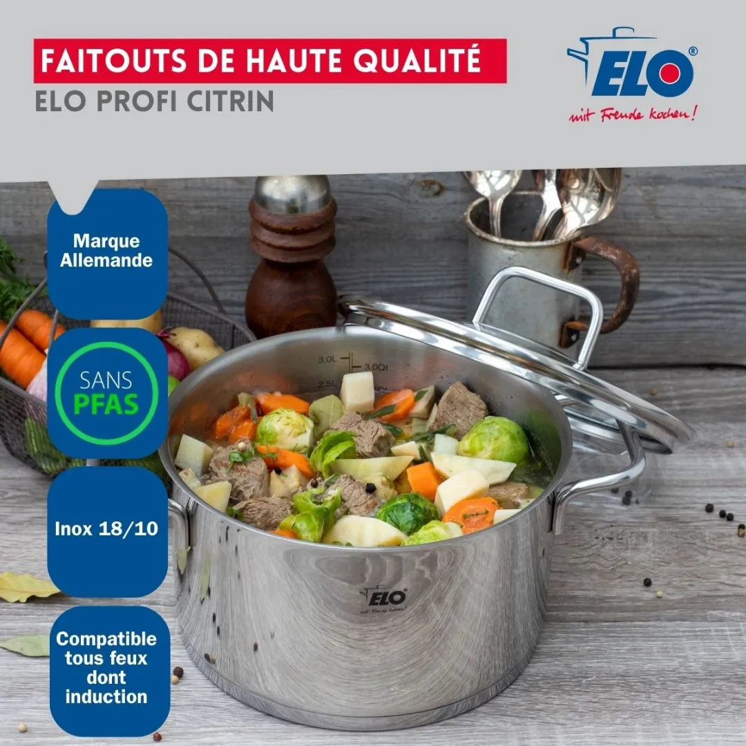 Fackelmann Elo Profi Keukengerei Set 5-delig - 3 Koekenpannen & 2 Steelpannen - Roestvrij Staal