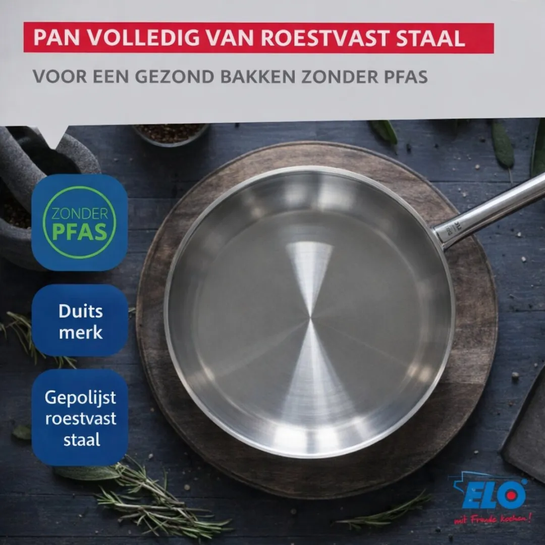 Fackelmann Elo Profi Keukengerei Set 5-delig - 3 Koekenpannen & 2 Steelpannen - Roestvrij Staal