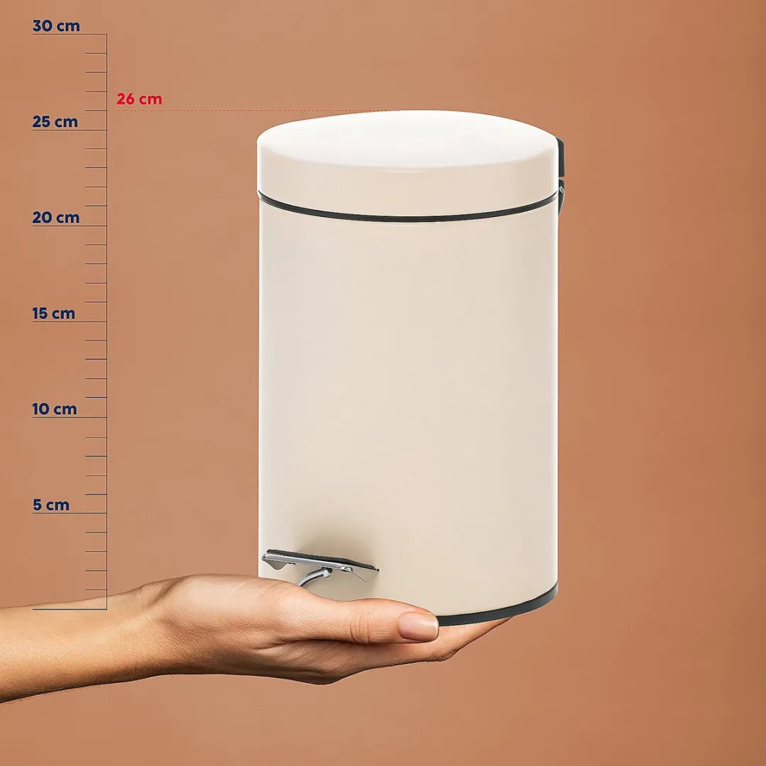 Kela Monaco Pedaal Afvalemmer 3L - Crème KE 209000