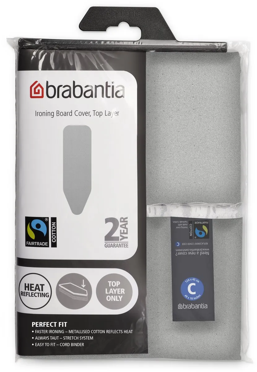 Brabantia Strijkplankhoes Toplaag 124x45cm Metallic